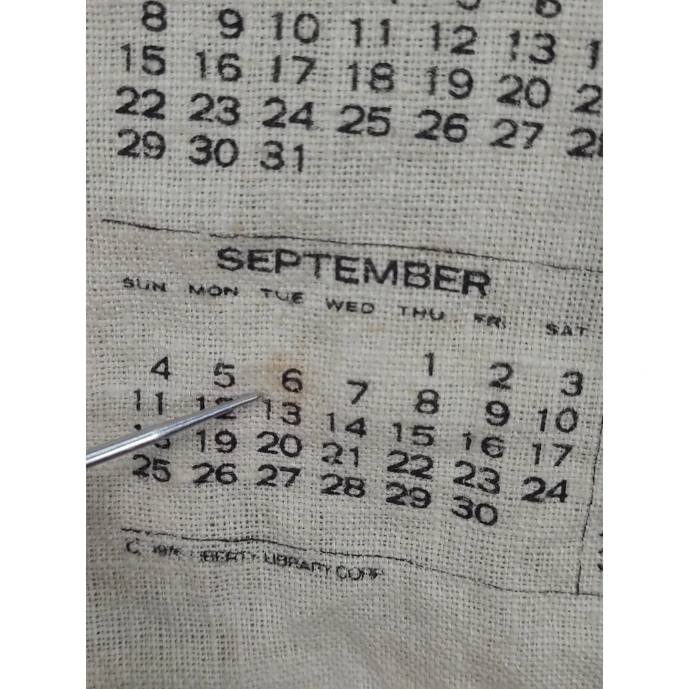 1977 Vintage‎ Calendar Liberty Library Corp Linen School Days Repro